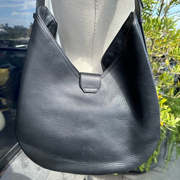 Shanghai Tang Black Leather Hobo Bag - Picture 6 of 14